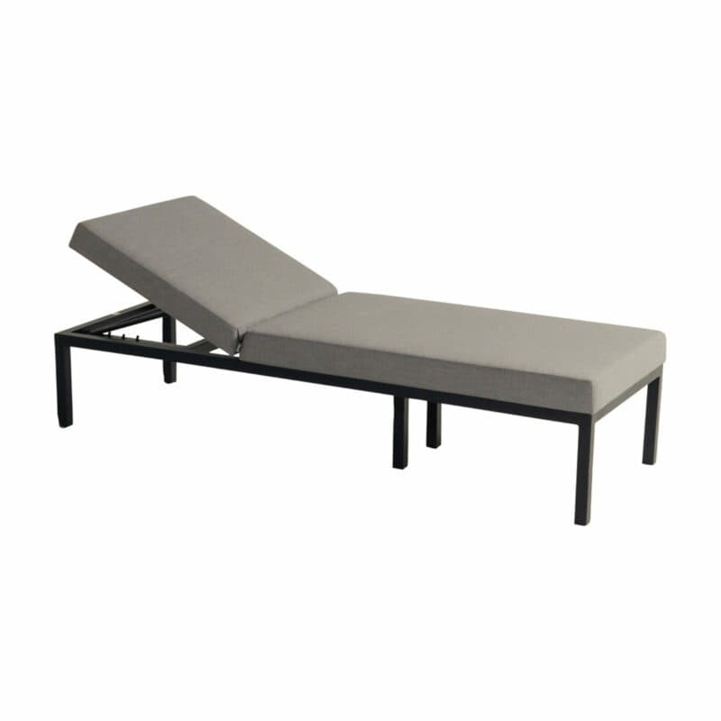 Hartman "Eva" hohe Sonnenliege, Gestell Alu schwarz, Bezug Sunbrella® grau