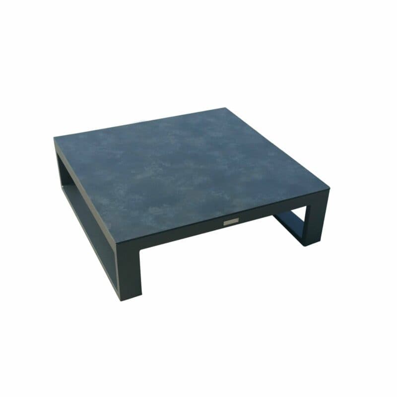 Jati&Kebon Loungetisch/Ecktisch "Virginia", Gestell Aluminium eisengrau, Platte HPL nero, 85x85 cm