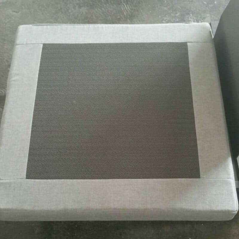 Jati&Kebon Loungeserie "Virginia", Gestell Aluminium eisengrau mit HPL, Sitzpolster schiefergrau (slate), Sunbrella® Qualität, Rückseite