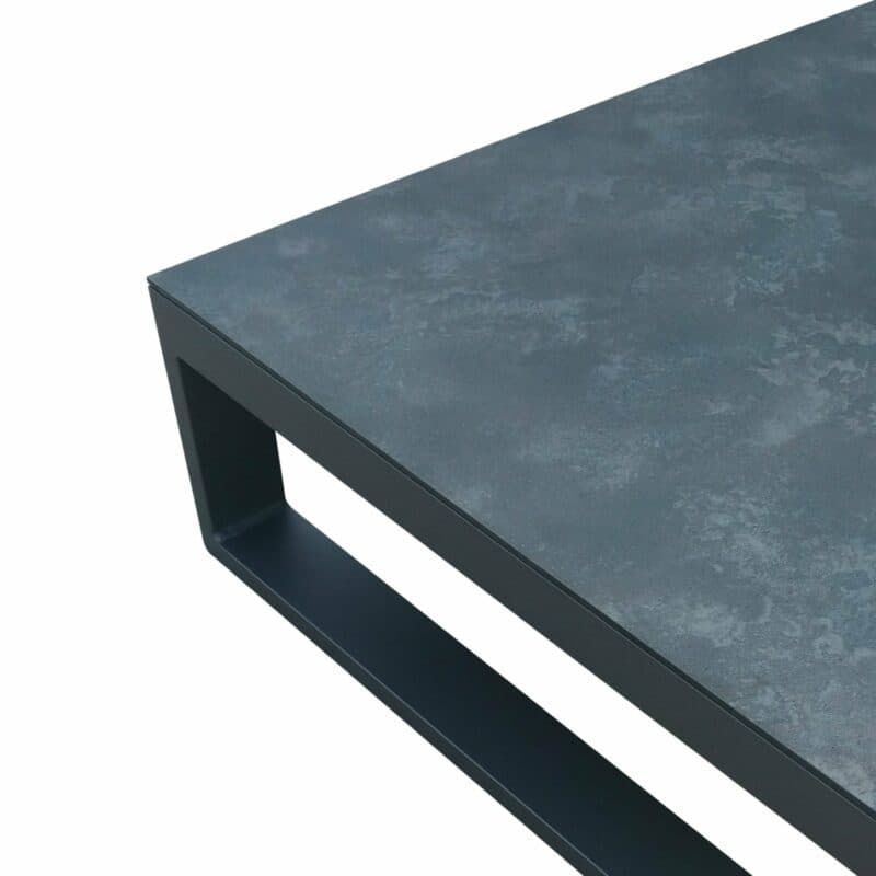 Jati&Kebon Loungetisch "Virginia", Gestell Aluminium eisengrau, Platte HPL nero