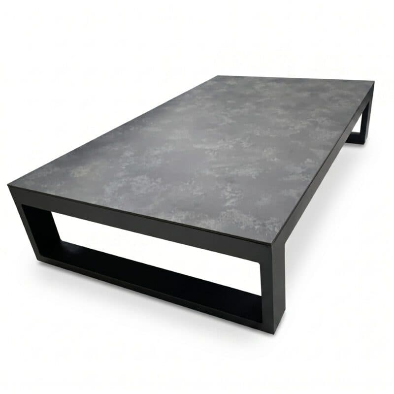 Jati&Kebon Loungetisch "Virginia", Gestell Aluminium eisengrau, Tischplatte HPL Nero granite, 120x75 cm