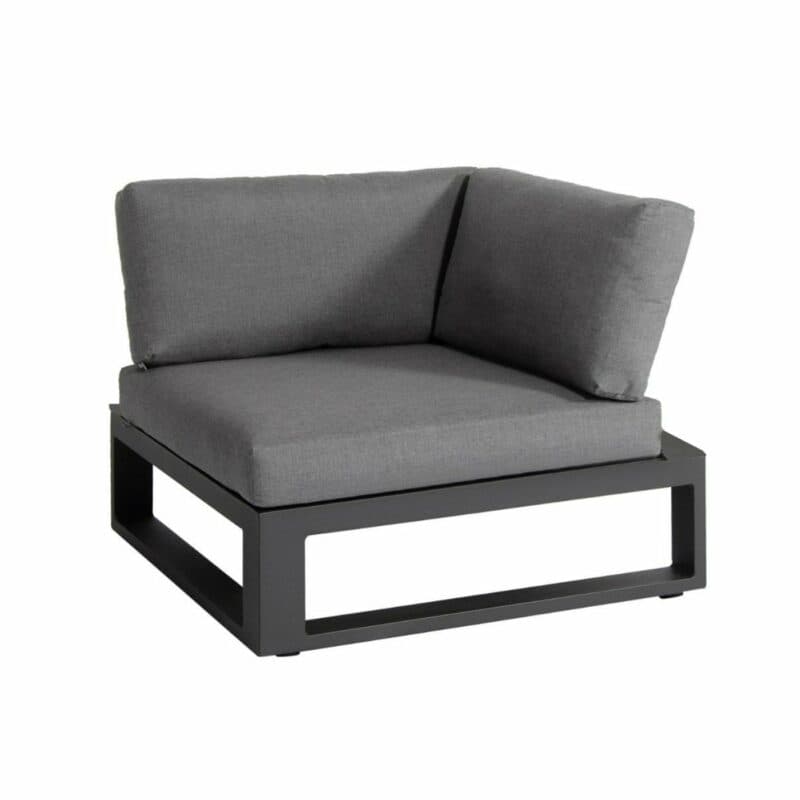 Jati&Kebon Eckteil "Virginia", Gestell Aluminium eisengrau mit HPL, Kissen schiefergrau (slate), Sunbrella® Qualität