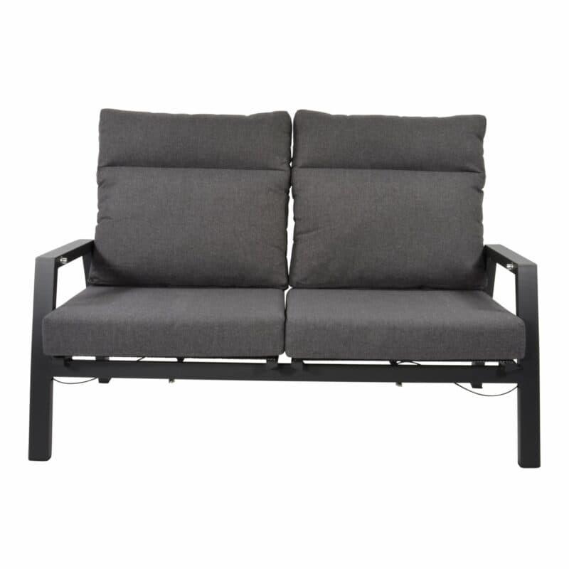 Lesli Living 2-Sitzer Loungesofa "Ohio", Gestell Alu anthrazit, Kissenset anthrazit
