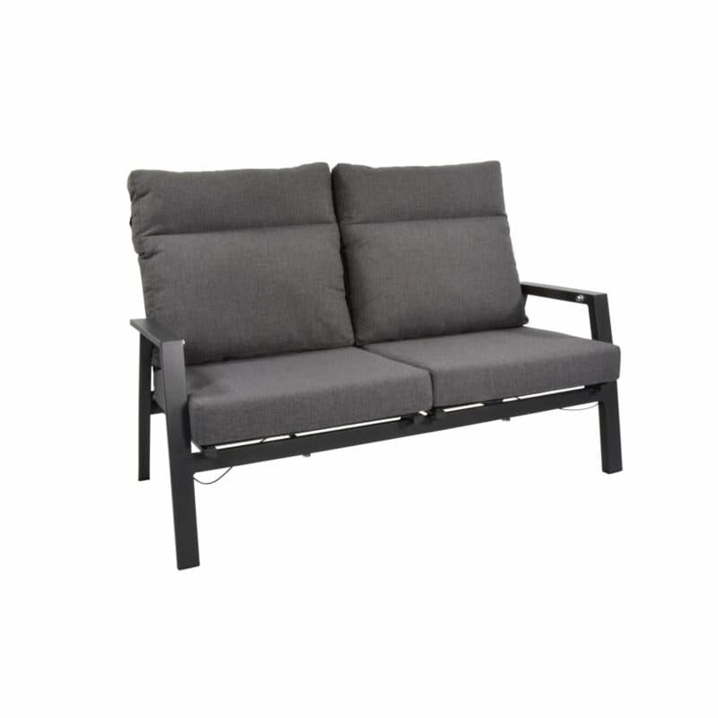 Lesli Living 2-Sitzer Loungesofa "Ohio", Gestell Alu anthrazit, Kissenset anthrazit