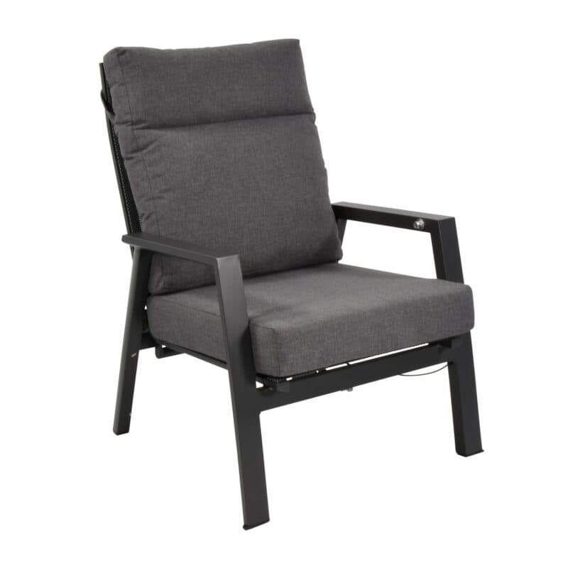 Lesli Living Loungesessel "Ohio", Gestell Alu anthrazit, Kissenset anthrazit