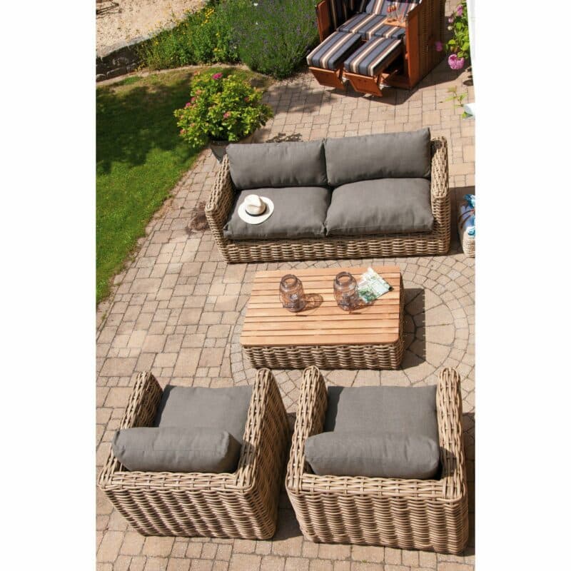 Sonnenpartner Loungegruppe "Sands", Gestell Aluminium, Geflecht light-oaks