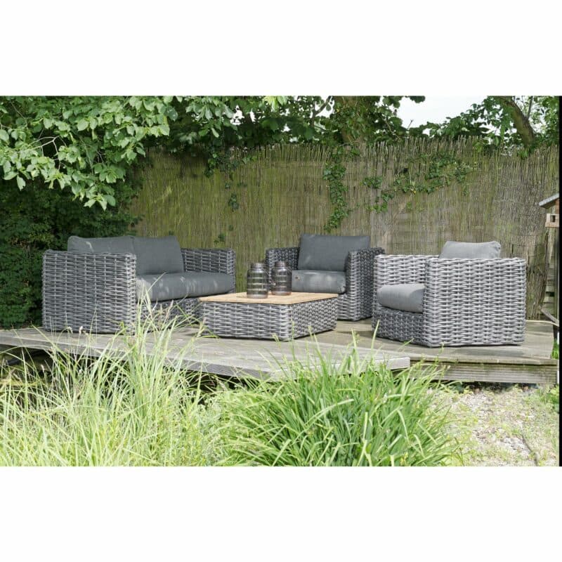 Sonnenpartner Loungegruppe "Sands", Gestell Aluminium, Geflecht charcoal