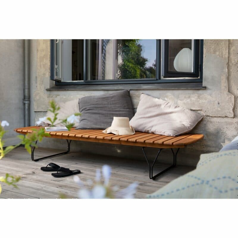 Houe Sonnenliege "Molo", Gestell Stahl schwarz, Bambuslamellen