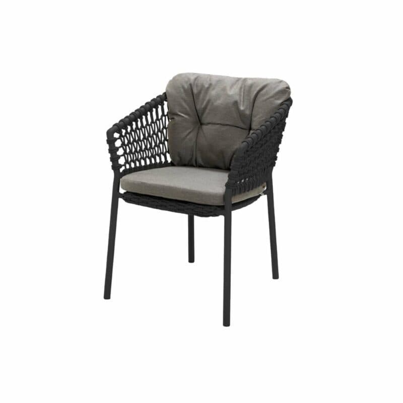 Cane-line "Ocean" Gartensessel, Soft Rope dark grey mit Kissen grey