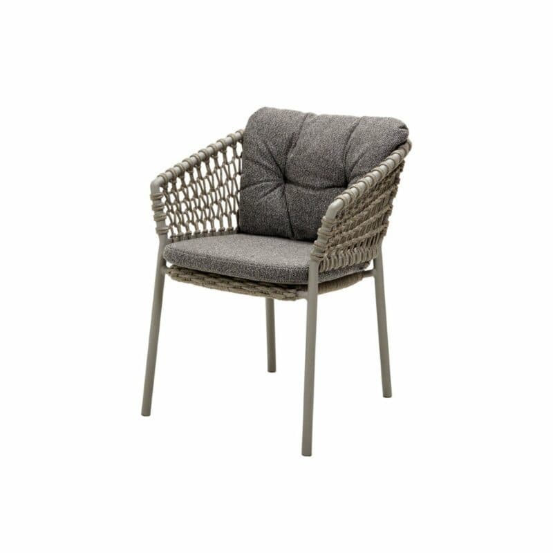 Cane-line "Ocean" Gartensessel, Soft Rope taupe und Kissen dark grey