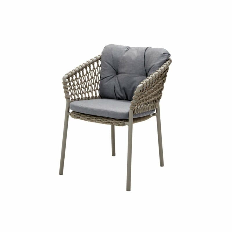 Cane-line "Ocean" Gartensessel, Soft Rope taupe und Kissen grey