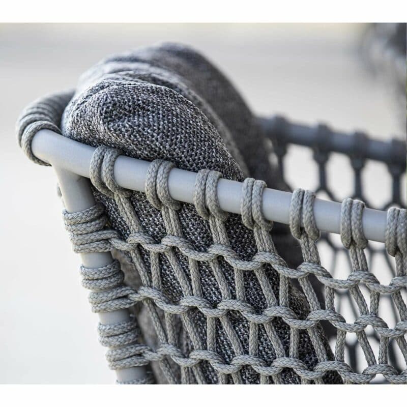 Cane-line "Ocean" Gartensessel, Soft Rope taupe und Kissen dark grey