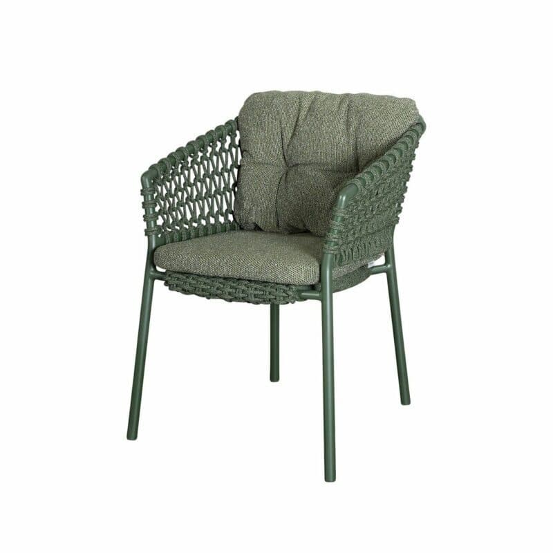 Cane-line "Ocean" Gartensessel, Soft Rope dark green mit Kissen dark green