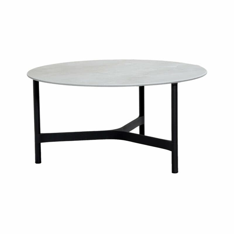 Cane-line "Twist" Loungetisch, groß, Gestell Aluminium lavagrau, Tischplatte Keramik grau
