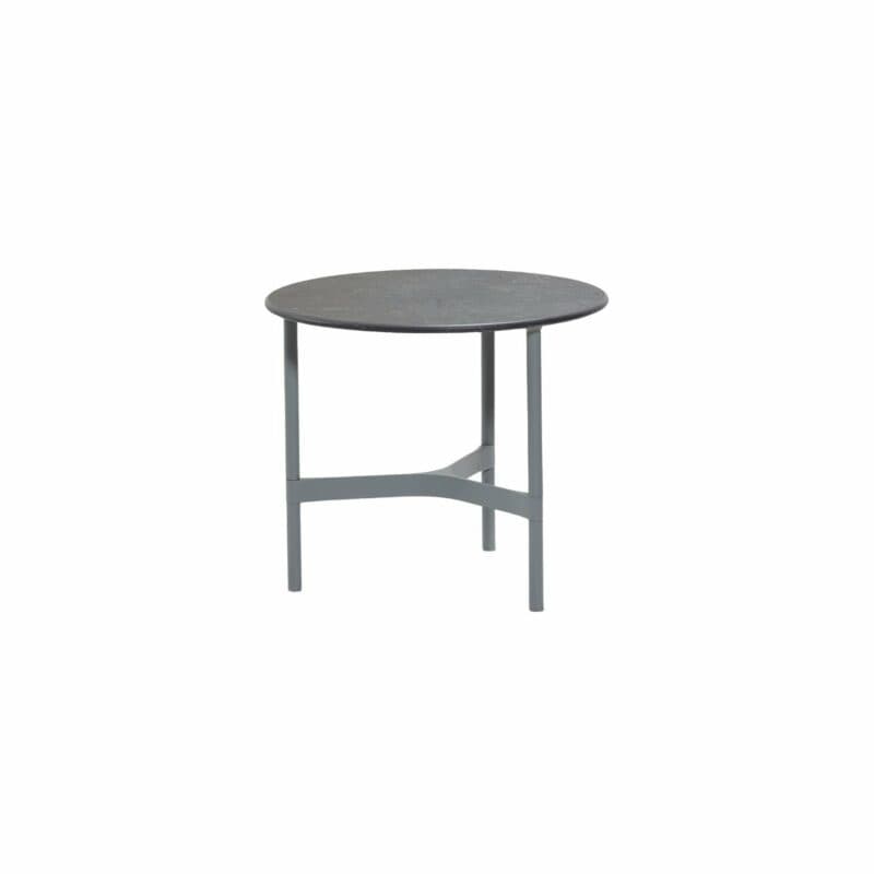 Cane-line "Twist" Loungetisch, klein, Gestell Aluminium hellgrau, Tischplatte Keramik schwarz