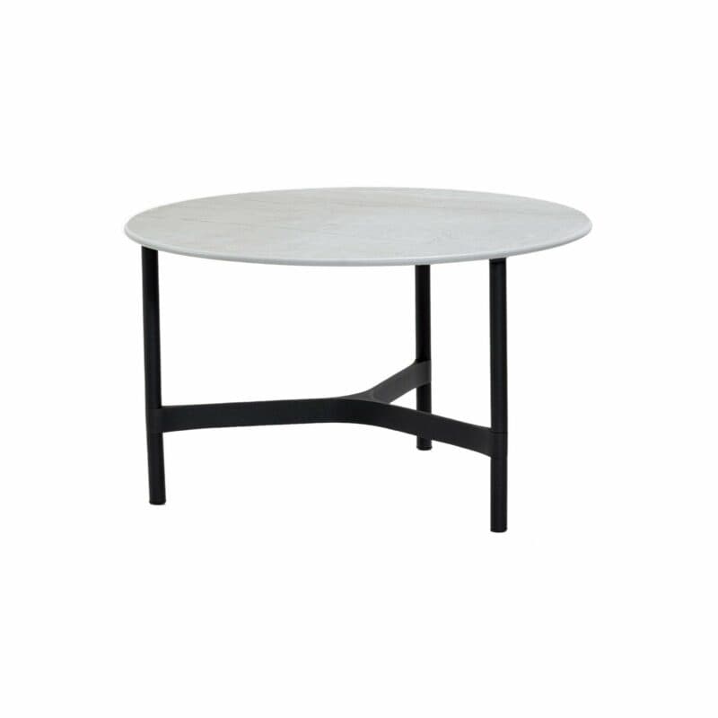 Cane-line "Twist" Loungetisch, mittelgroß, Gestell Aluminium lavagrau, Tischplatte Keramik grau