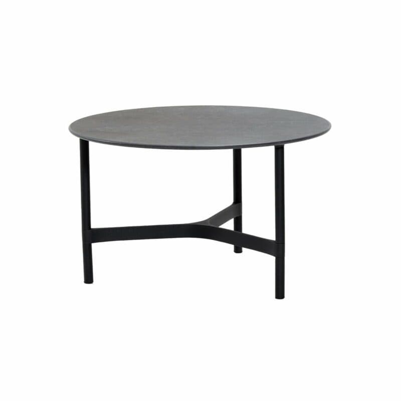 Cane-line "Twist" Loungetisch, mittelgroß, Gestell Aluminium lavagrau, Tischplatte Keramik schwarz