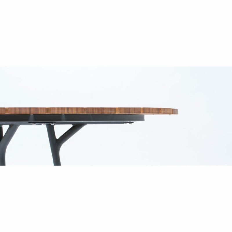 Houe "Circle" Gartentisch, Gestell Aluminium dunkelgrau, Tischplatte Bambus mit Granit-Einlage