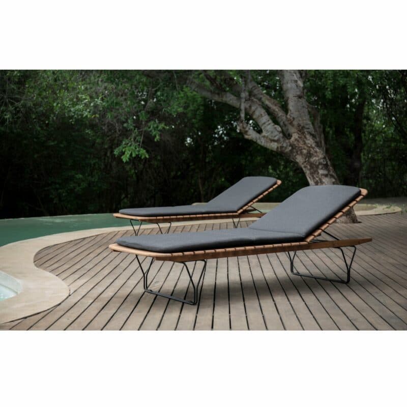 Houe Sonnenliege "Molo", Gestell Stahl schwarz, Bambuslamellen