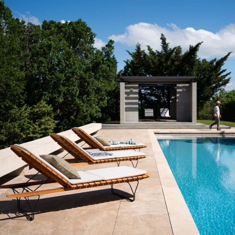 Houe Sonnenliege "Molo", Gestell Stahl schwarz, Bambuslamellen