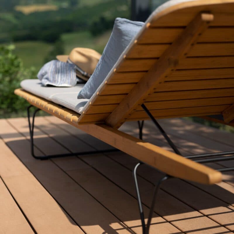 Houe Sonnenliege "Molo", Gestell Stahl schwarz, Bambuslamellen