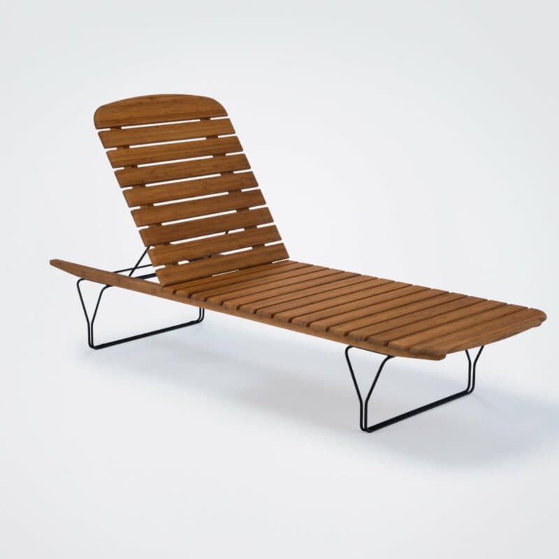 Houe Sonnenliege "Molo", Gestell Stahl schwarz, Bambuslamellen