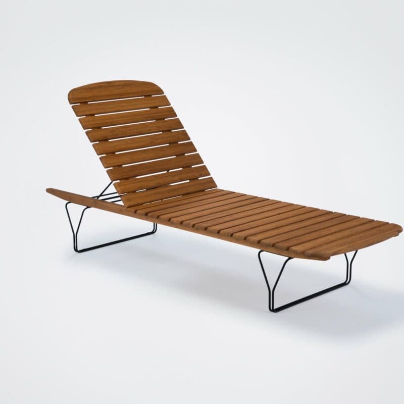 Houe Sonnenliege "Molo", Gestell Stahl schwarz, Bambuslamellen