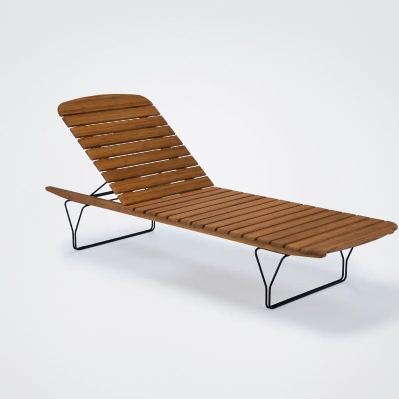 Houe Sonnenliege "Molo", Gestell Stahl schwarz, Bambuslamellen