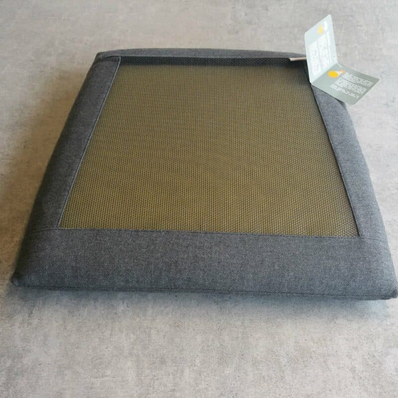 Jati&Kebon Dining-Sessel "Fortuna", Rope cross weaving, Sitzkissen Natte sooty mit Quick-Dry-Schaumstoff, Rückseite