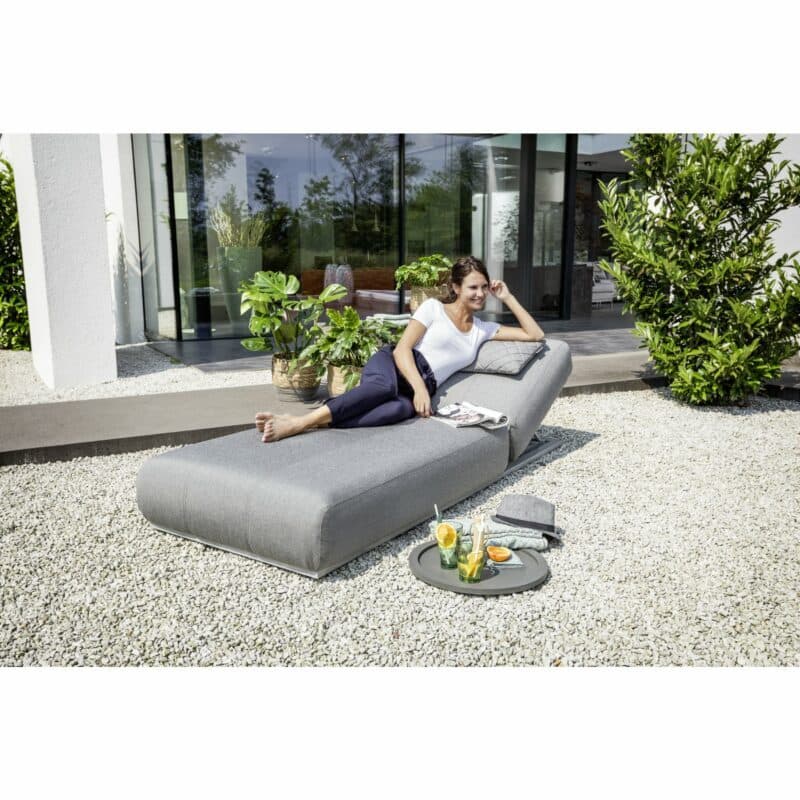 Kettler Sonnenliege "Ego", Gestell Alu silber, Polster Sunbrella® grau-meliert