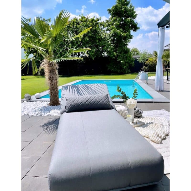 Kettler Sonnenliege "Ego", Gestell Alu silber, Polster Sunbrella® grau-meliert