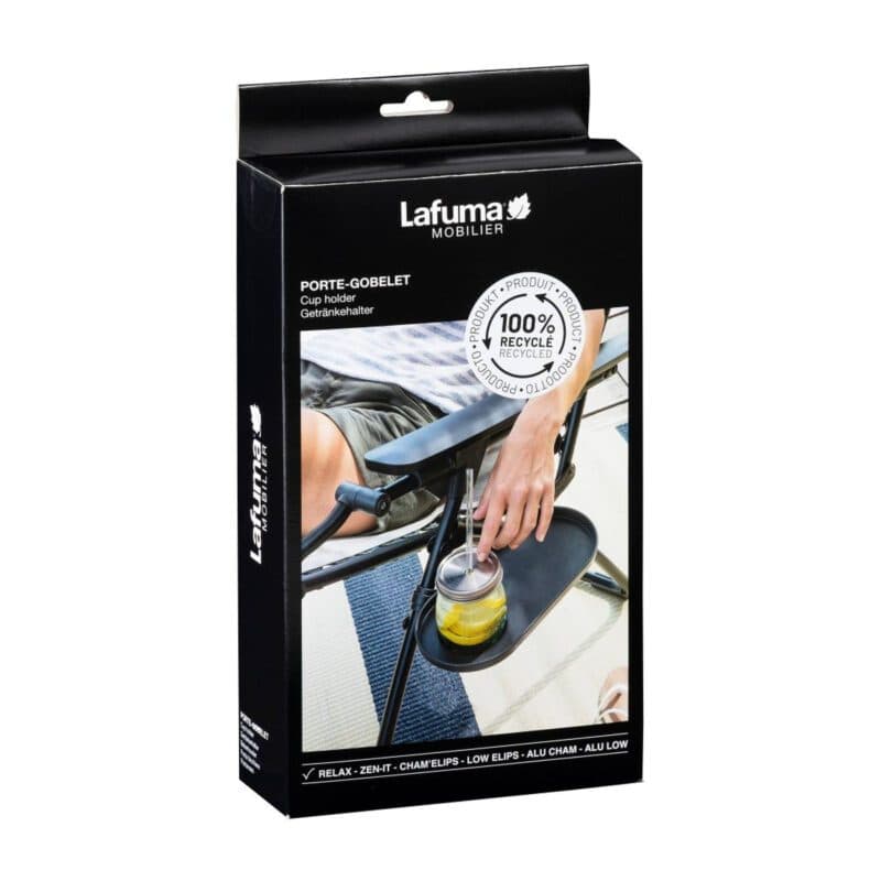 Lafuma Abstelltablett mit Getränkehalter, Kunststoff schwarz