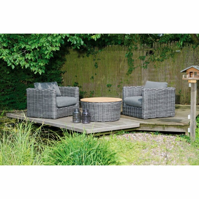 Sonnenpartner Loungegruppe "Sands", Gestell Aluminium, Geflecht charcoal
