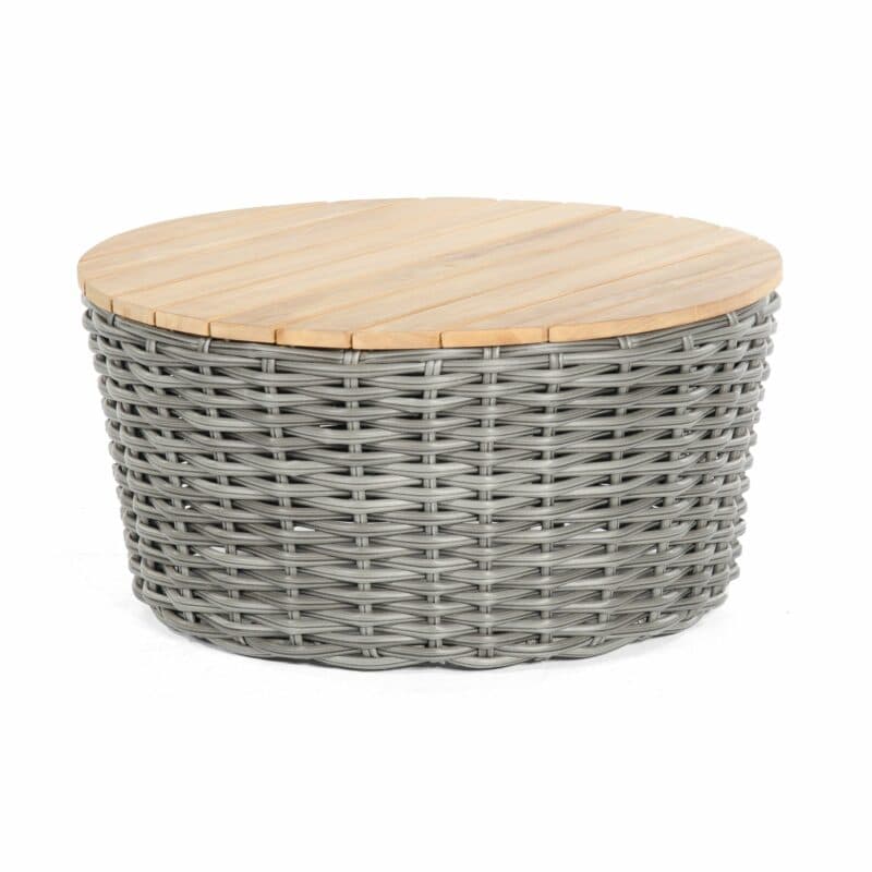 SonnenPartner Loungetisch "Sands", Gestell Aluminium, Geflecht Polyrattan Charcoal, Tischplatte Teakholz