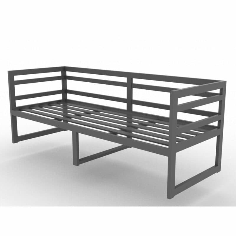 Jati&Kebon Casual Dining "Yoro", 3-Sitzer-Sofa, Gestell Aluminium eisengrau