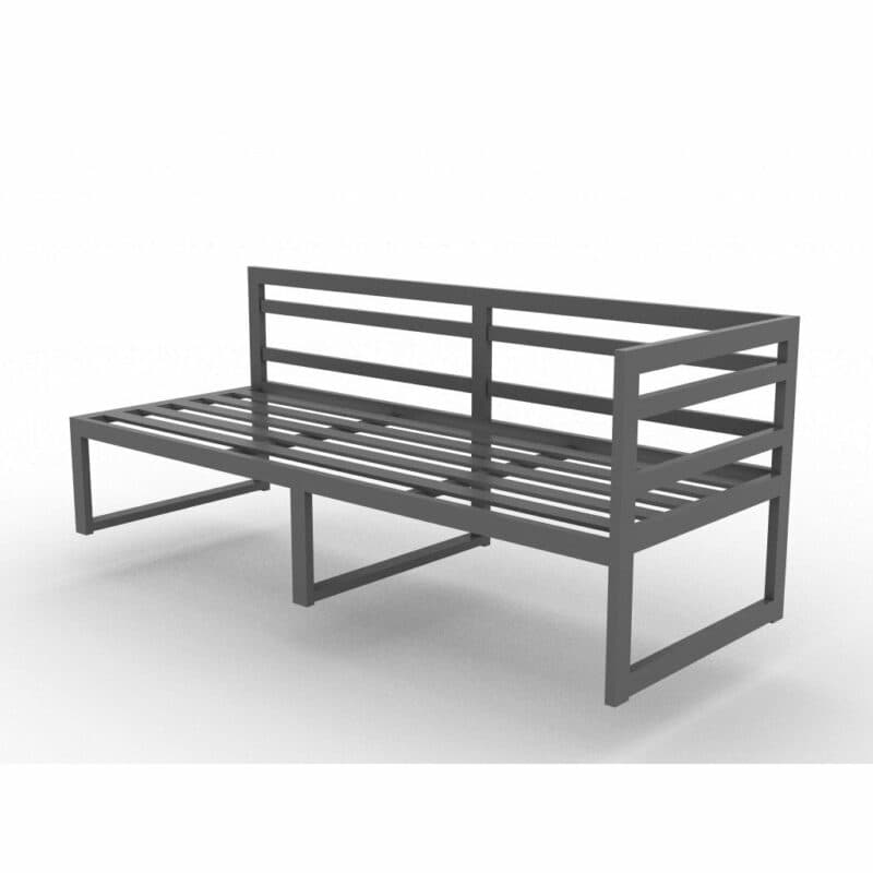 Jati&Kebon Casual Dining "Yoro", Seitenteil links, Gestell Aluminium eisengrau