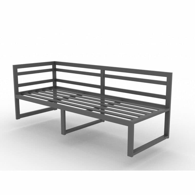 Jati&Kebon Casual Dining "Yoro", Seitenteil rechts, Gestell Aluminium eisengrau