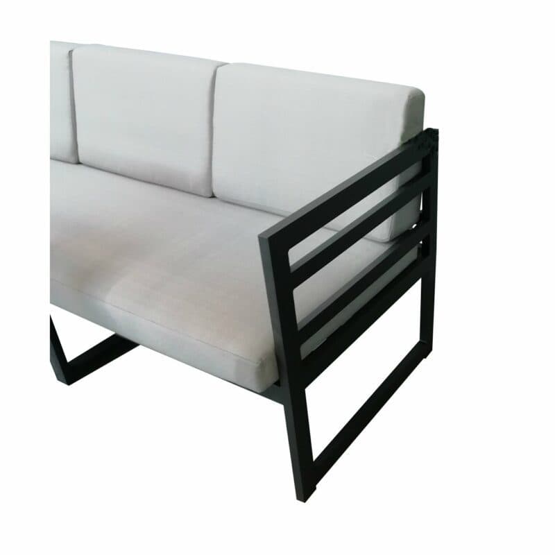 Jati&Kebon "Yoro" Casual Dining Set, Gestell Alu eisengrau, Polster Olefin light grey