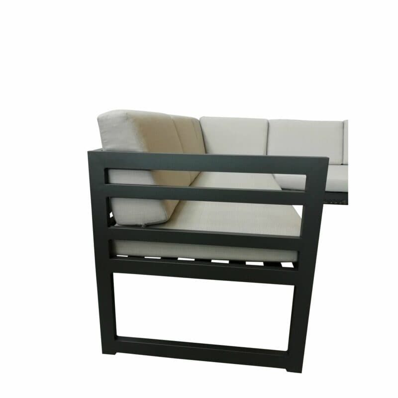 Jati&Kebon "Yoro" Casual Dining Set, Gestell Alu eisengrau, Polster Olefin light grey