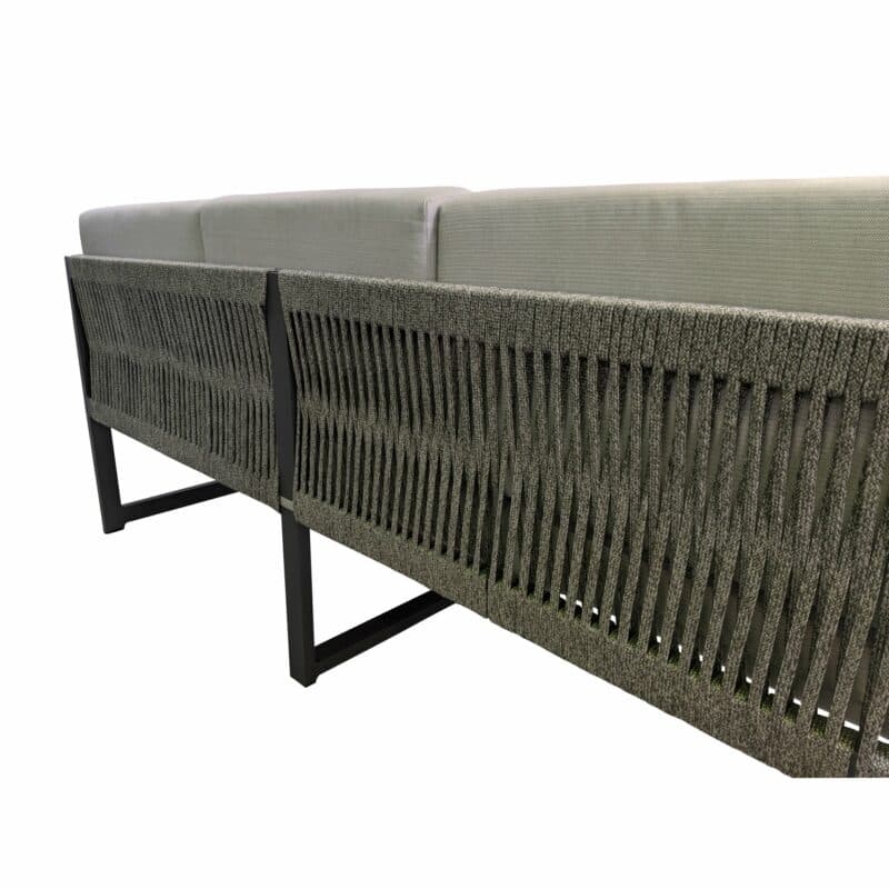 Jati&Kebon "Yoro" Rope, Casual Dining, Gestell Alu eisengrau, Rope grau meliert, Polster Olefin light grey