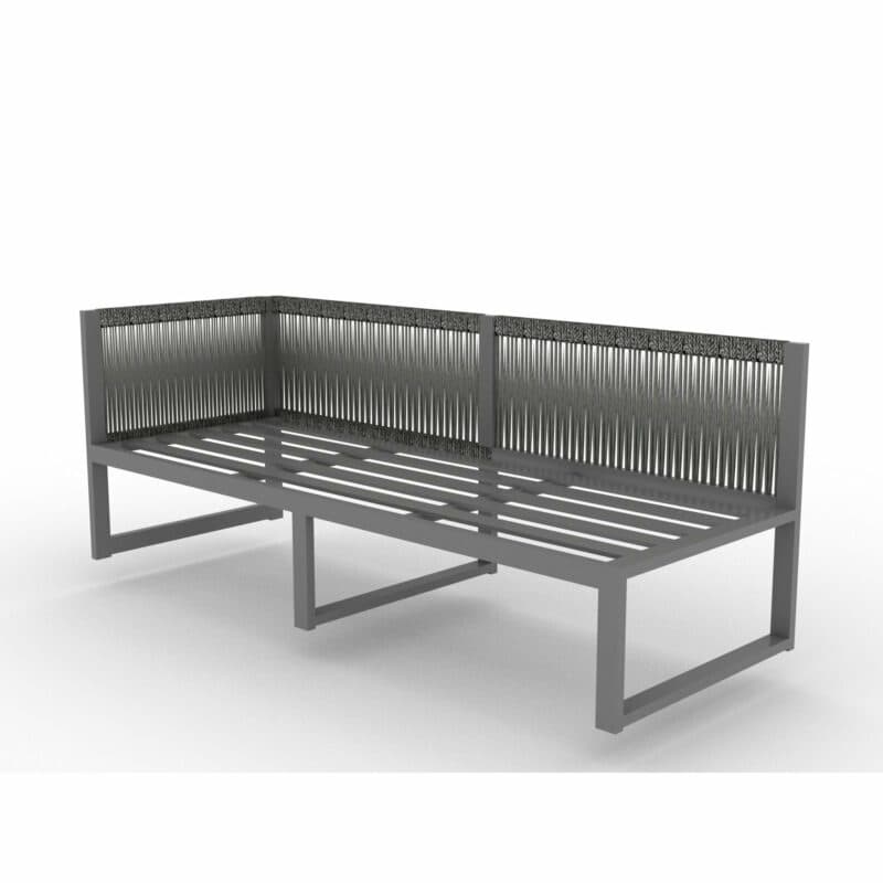 Jati&Kebon Casual Dining "Yoro" Rope, Seitenteil rechts, Gestell Aluminium eisengrau, Rope grau meliert