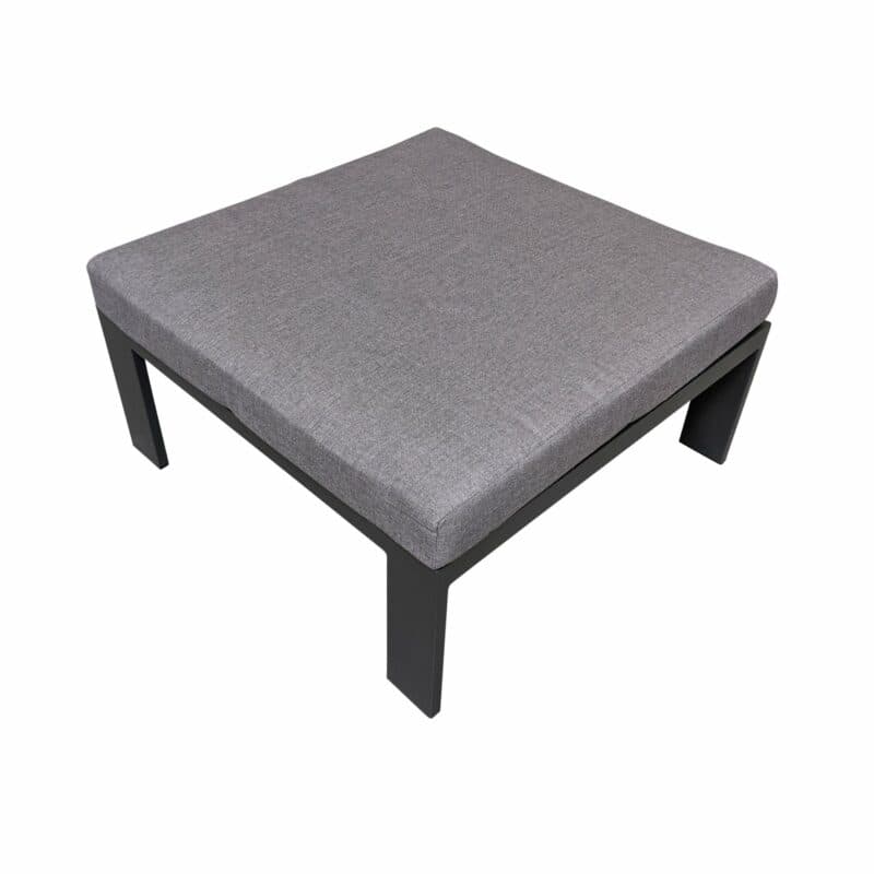 Jati&Kebon Loungehocker "Miray", Gestell Aluminum eisengrau (charcoal), Polster grau