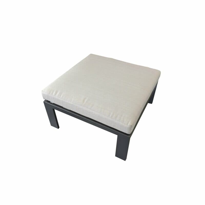 Jati&Kebon Loungehocker "Miray", Gestell Aluminum eisengrau (charcoal), Polster hellgrau