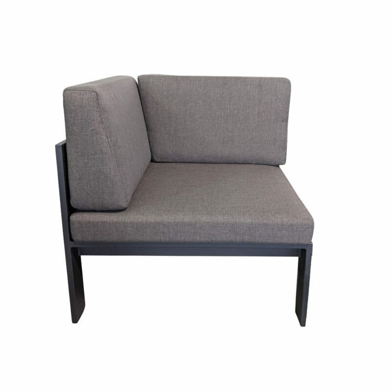 Jati&Kebon Eckteil "Miray", Gestell Aluminum eisengrau, Polster grau