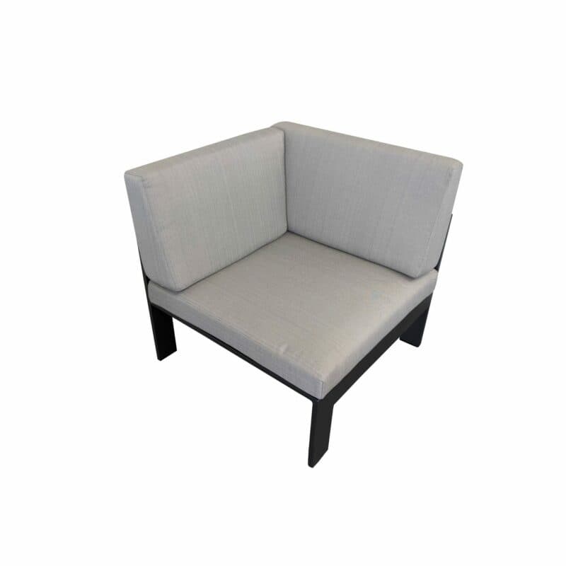 Jati&Kebon Lounge-Eckteil "Miray", Gestell Aluminum eisengrau (charcoal), Polster hellgrau