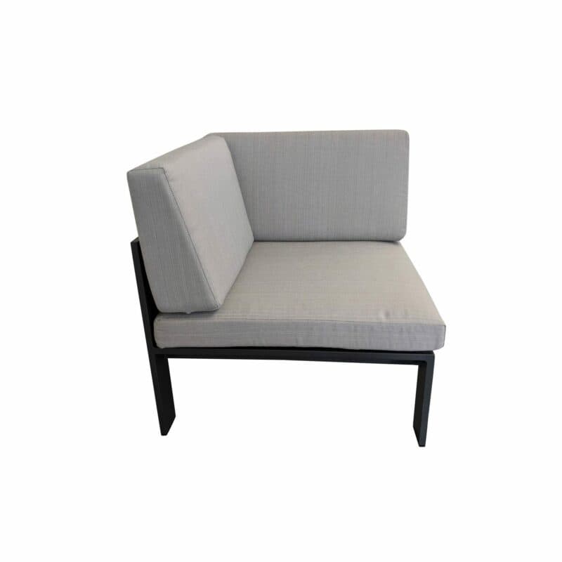 Jati&Kebon Lounge-Eckteil "Miray", Gestell Aluminum eisengrau (charcoal), Polster hellgrau