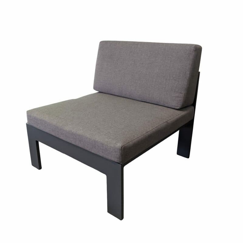 Jati&Kebon Mittelteil "Miray", Gestell Aluminum eisengrau, Polster grau