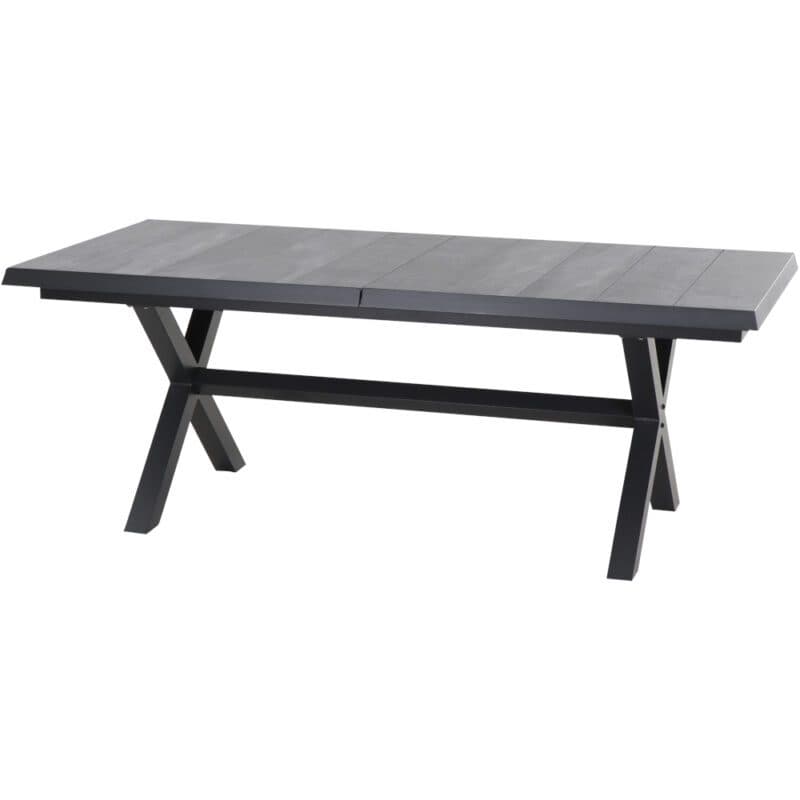 Siena Garden “Sincro“ Ausziehtisch, Gestell Aluminium anthrazit matt, Tischplatte Keramik wood grey (grau), 200/260x100 cm