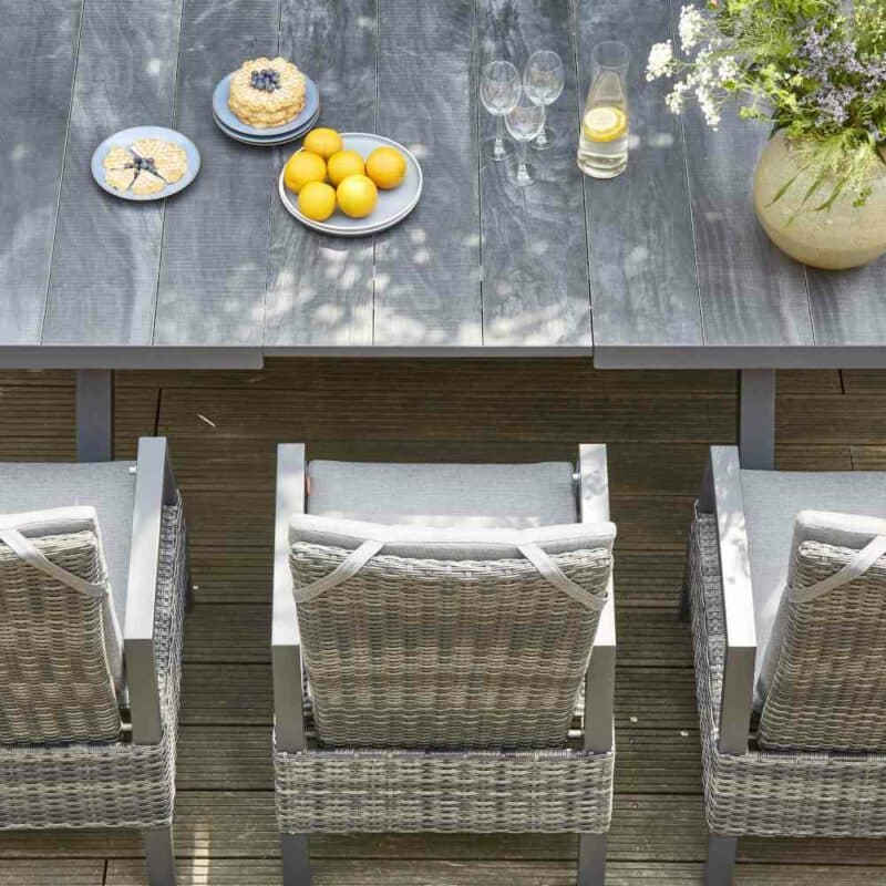 Siena Garden “Sincro“ Ausziehtisch, Gestell Aluminium anthrazit matt, Tischplatte Keramik wood grey (grau), 200/260x100 cm