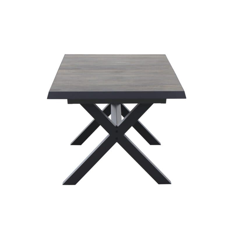 Siena Garden “Sincro“ Ausziehtisch, Gestell Aluminium anthrazit matt, Tischplatte Keramik washed grey (braun), 160/200x90 cm